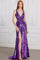 Prom Dresses Prom Fitted Long Formal Striped Sequin Evening Dress Indigo