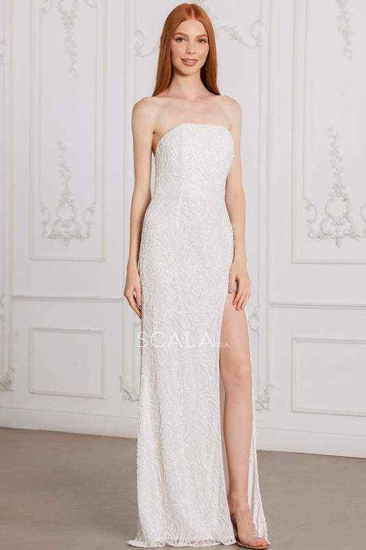 Wedding Dresses Long Fitted Bridal Gown Beaded Wedding Dress Ivory