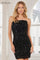 Cocktail Dresses Homecoming Sequined Fitted Cocktail Dress Black