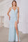 Prom Dresses Sequin Long Fitted Formal Evening Dress Mint Blue