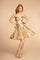 Sexy Gold Strapless Short Prom Dress - The Dress Outlet Elizabeth K