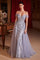 Prom Dresses Fitted Long Formal Sequin Overskirt Prom Gown  Fog Grey