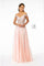 Sheer Bodice Mesh A-Line Long Prom Dress - The Dress Outlet Elizabeth K