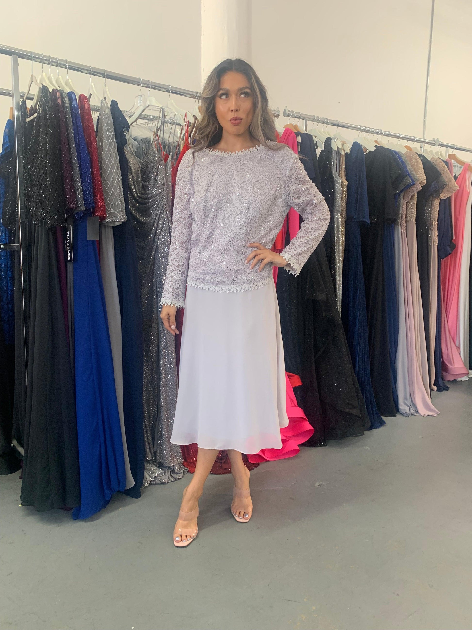 Short Formal Mother of the Bride Dress Sample Size - The Dress Outlet