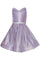 Short Metallic Off Shoulder Flower Girl  Dress - The Dress Outlet
