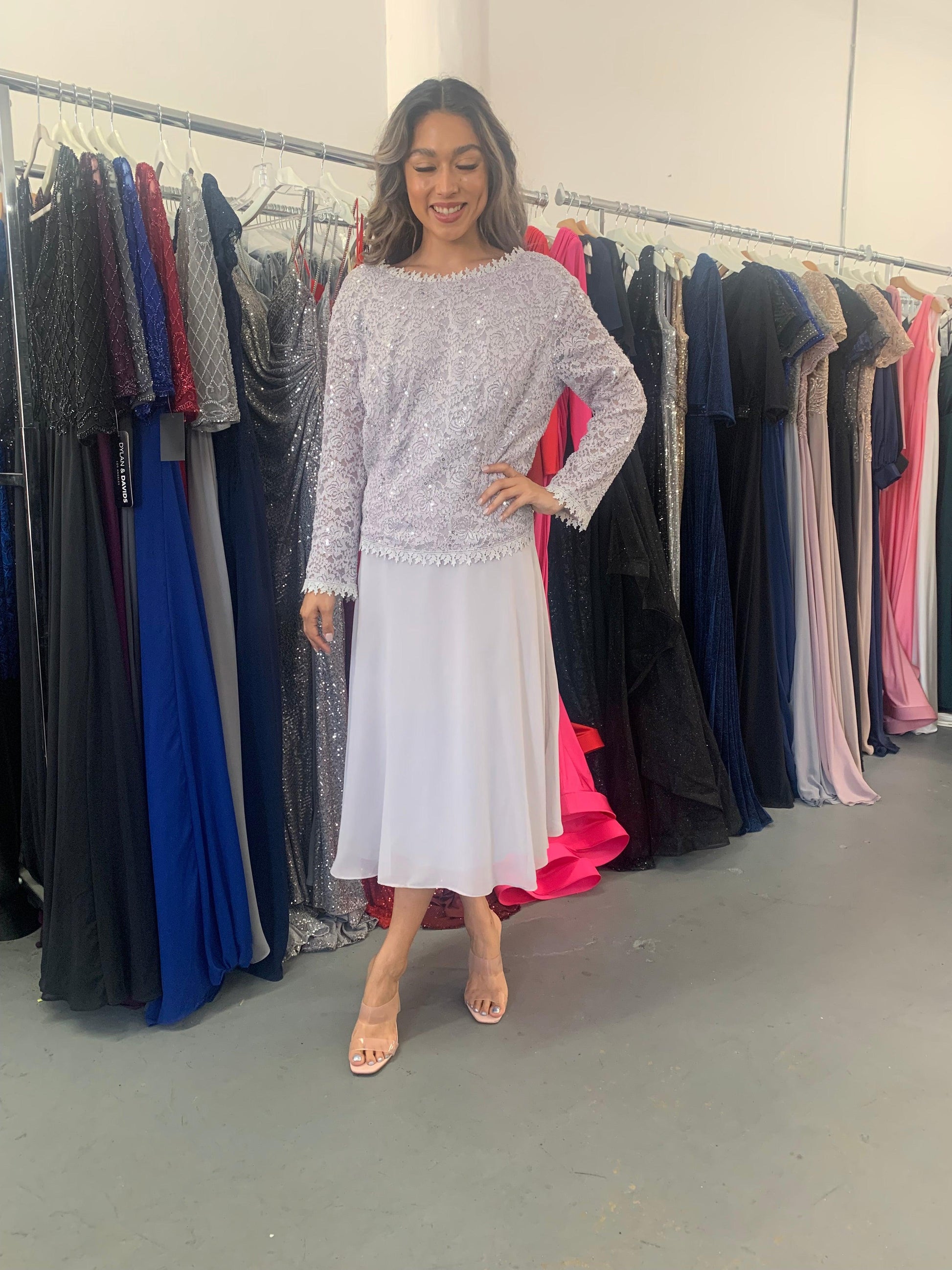 Short Mother of the Bride Dress Size 8 - The Dress Outlet