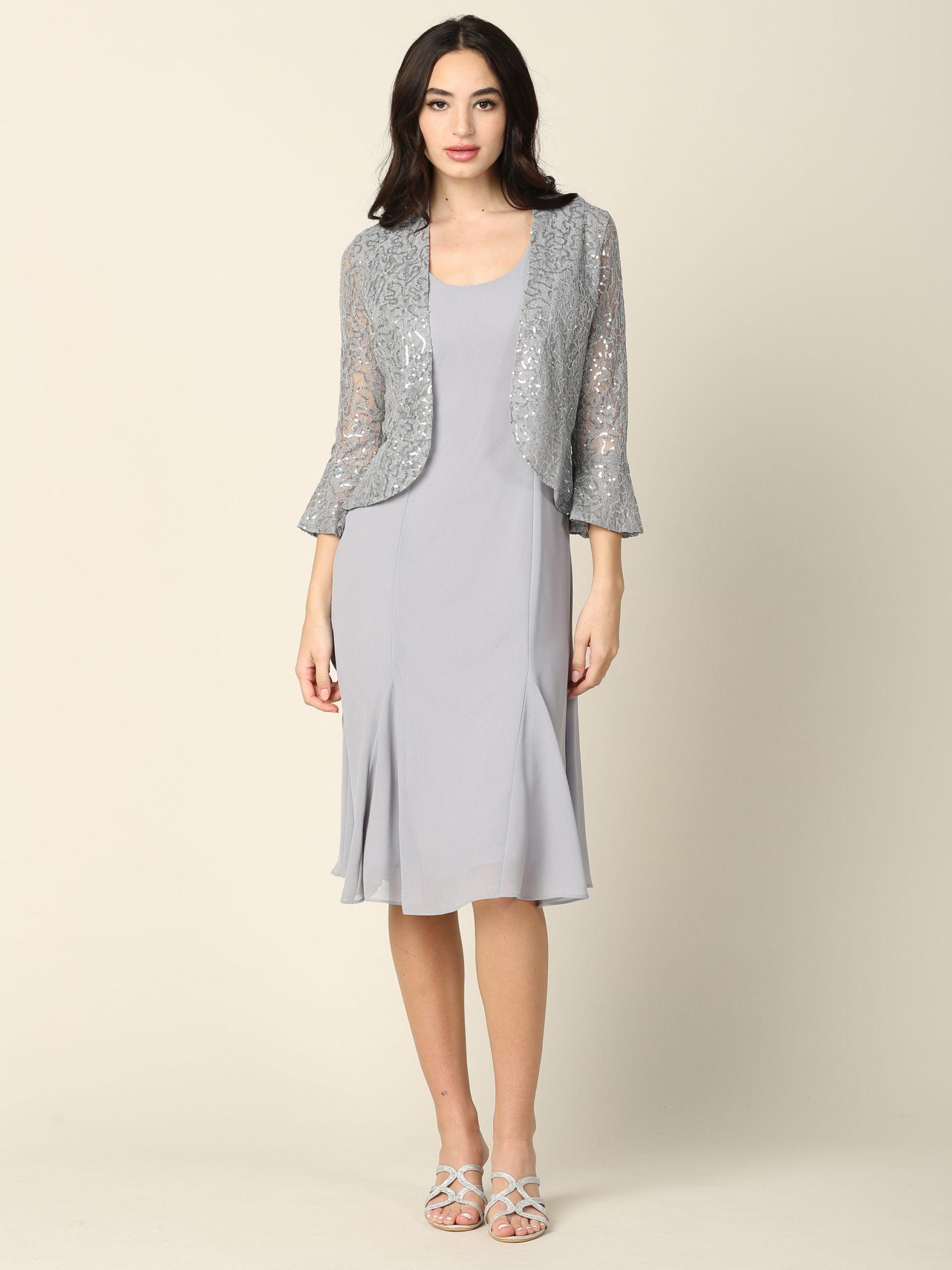 Short Mother of the Bride Two Piece Set Jacket Dress Sale - The Dress Outlet
