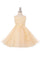 Short Sleeveless Glitter Flower Girl Dress - The Dress Outlet