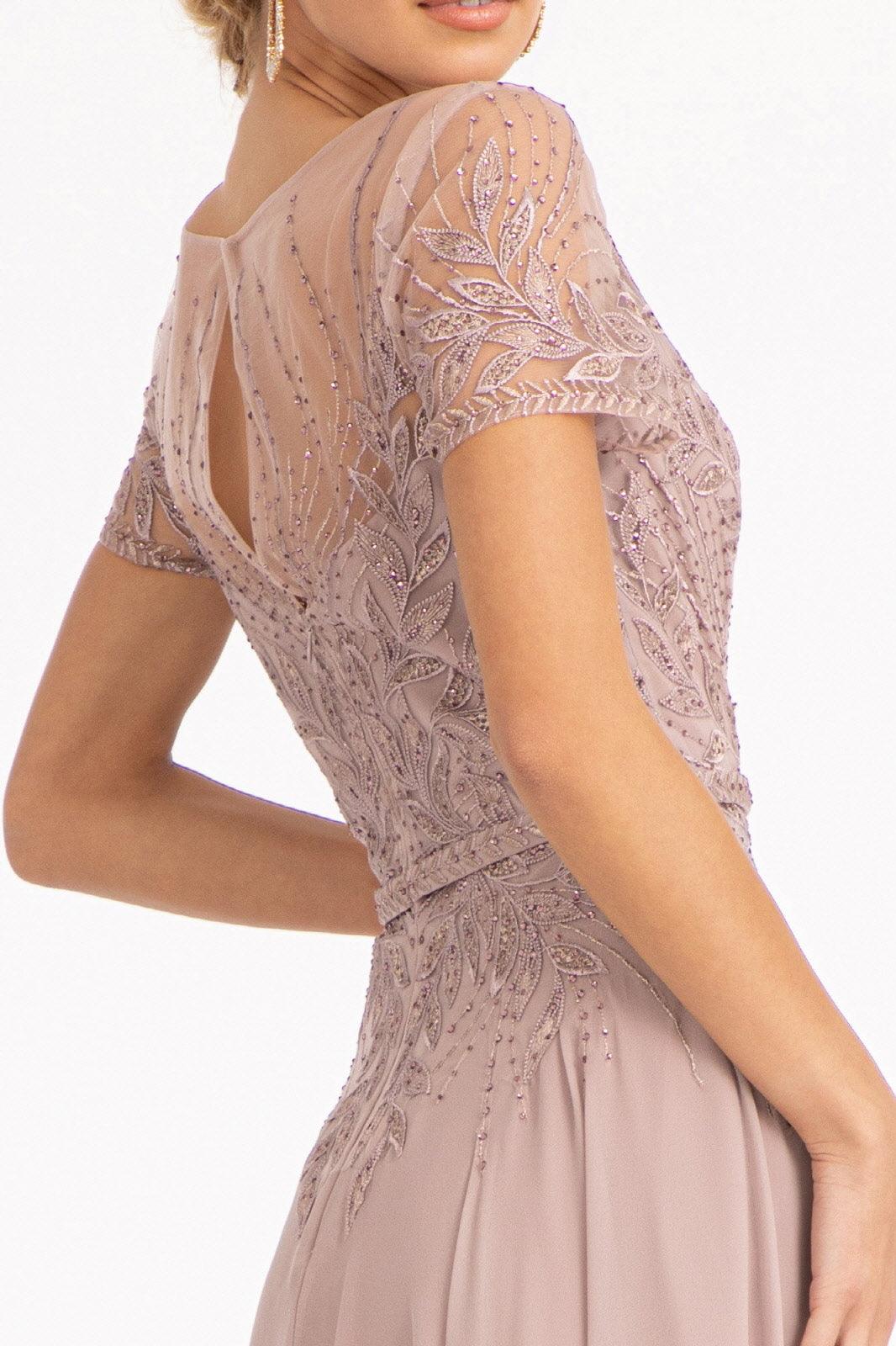 Short Sleeves Mother of the Bride Long Dress - The Dress Outlet