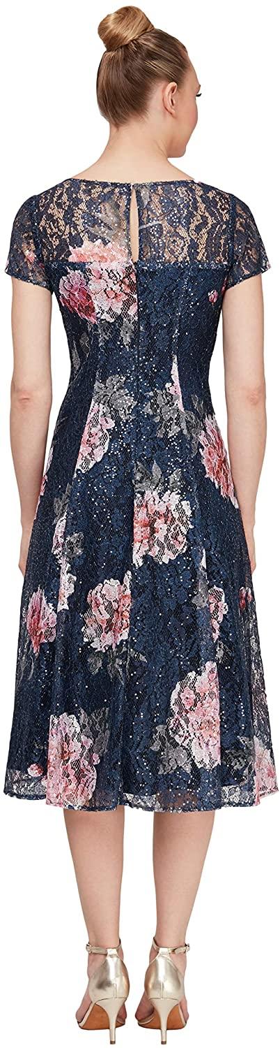 SL Fashions Floral Midi Formal Dress Sale - The Dress Outlet