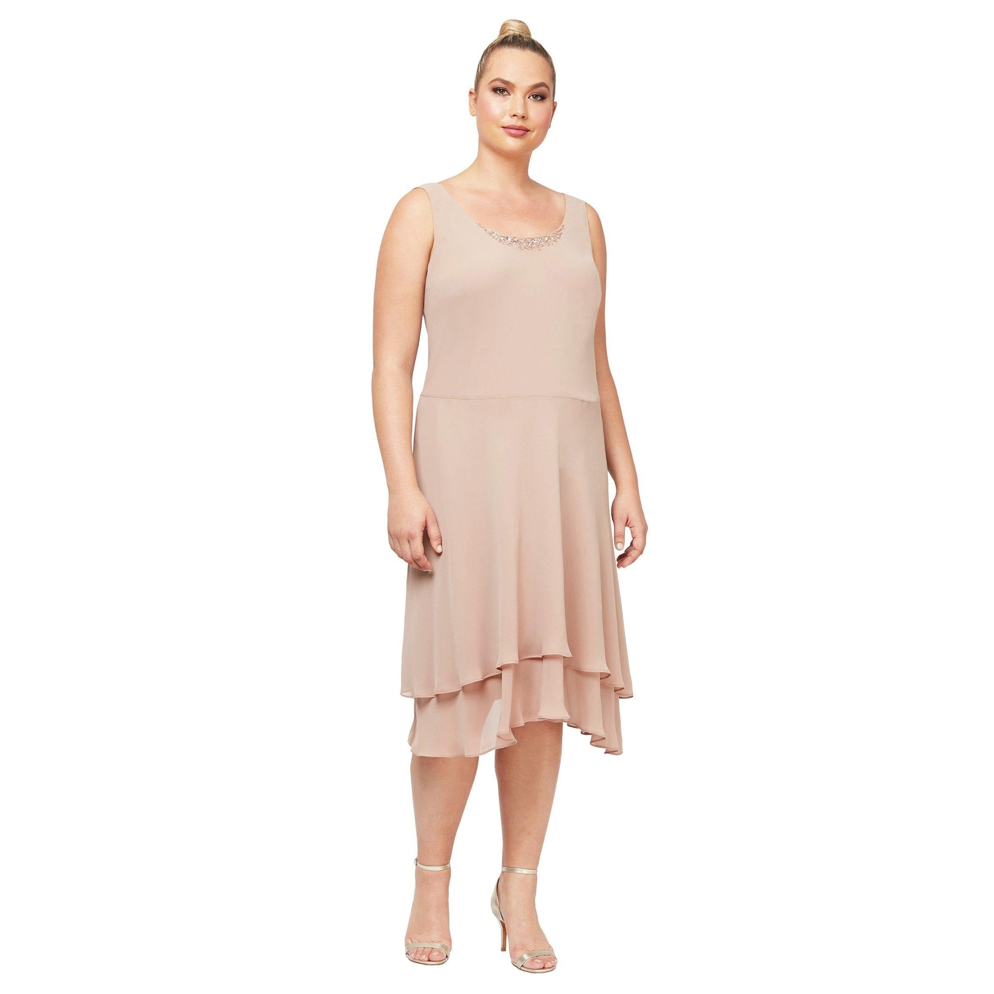 SL Fashions High Low Plus Size Jacket Dress 616184 - The Dress Outlet