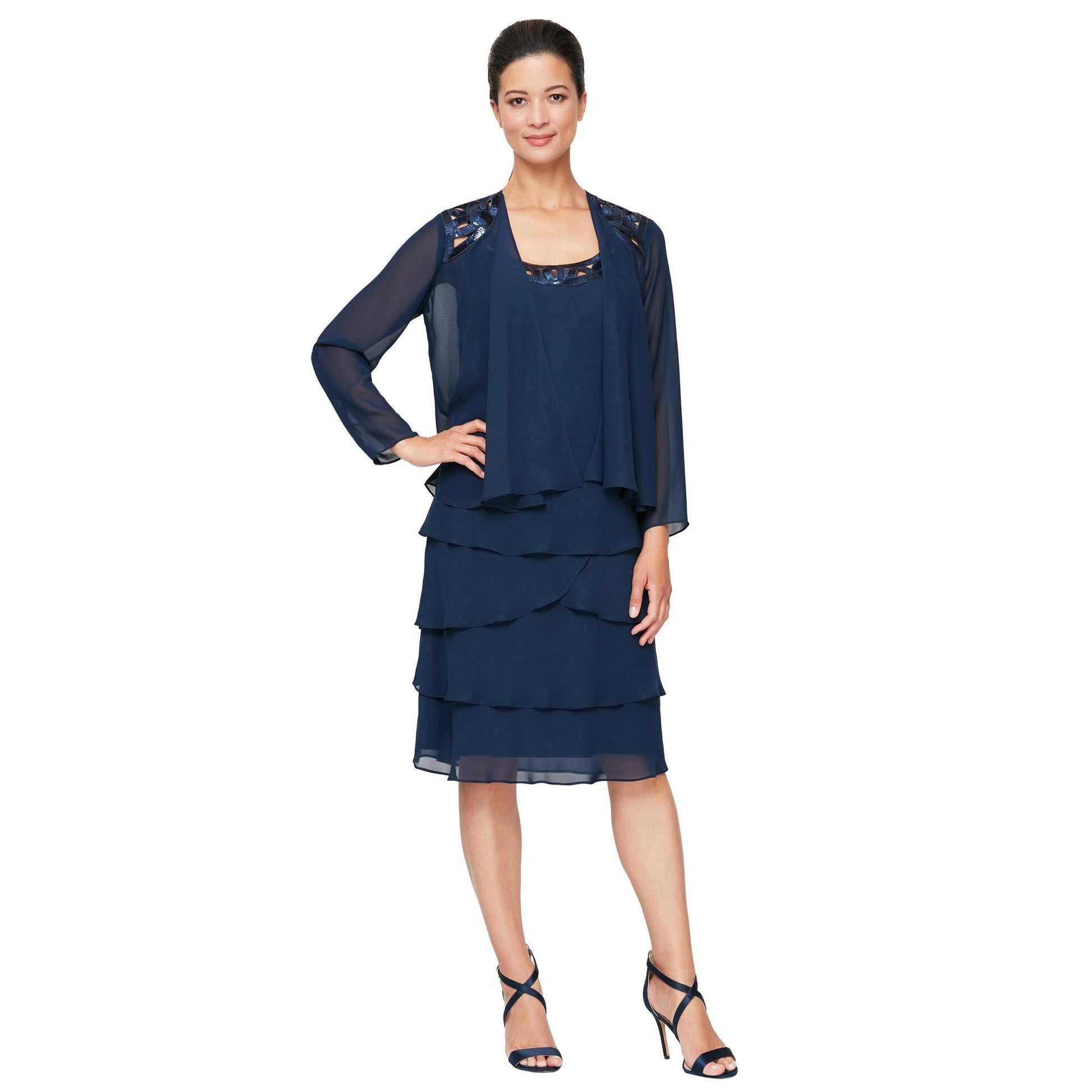 SL Fashions Mother of the Bride Short Dress 110692 - The Dress Outlet