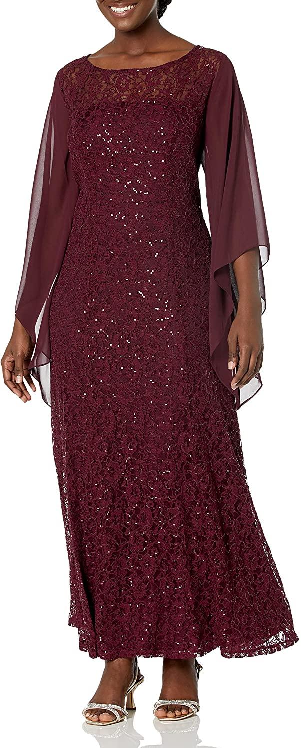 SL Fashions Plus Size Long Mother of the Bride Dress 9419425 - The Dress Outlet