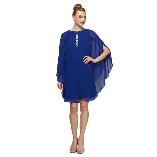 SL Fashions Short Sleeveless Chiffon Dress 112806 - The Dress Outlet