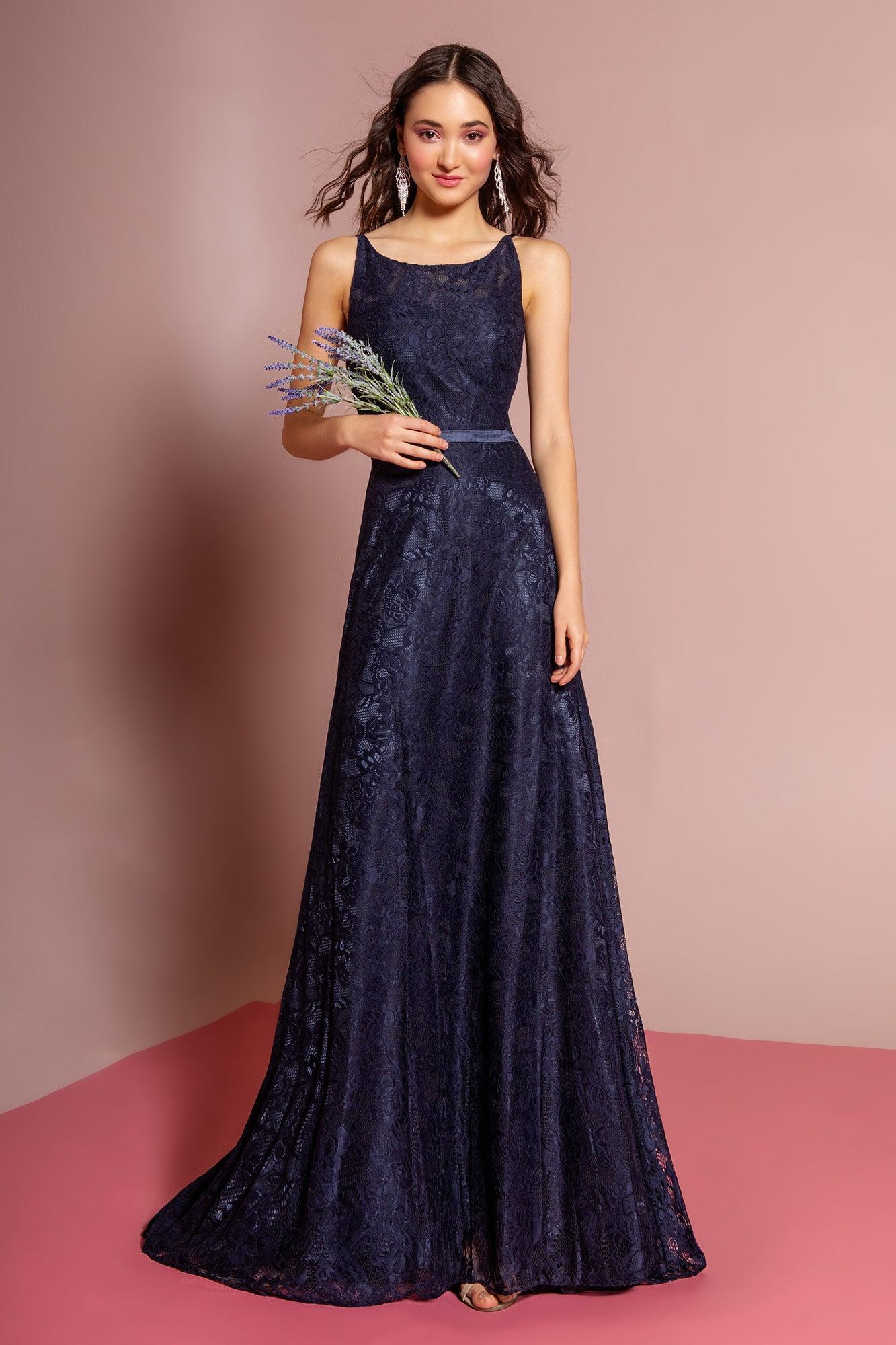 Sleeveless Lace Open Back Prom Dress Formal Sale - The Dress Outlet