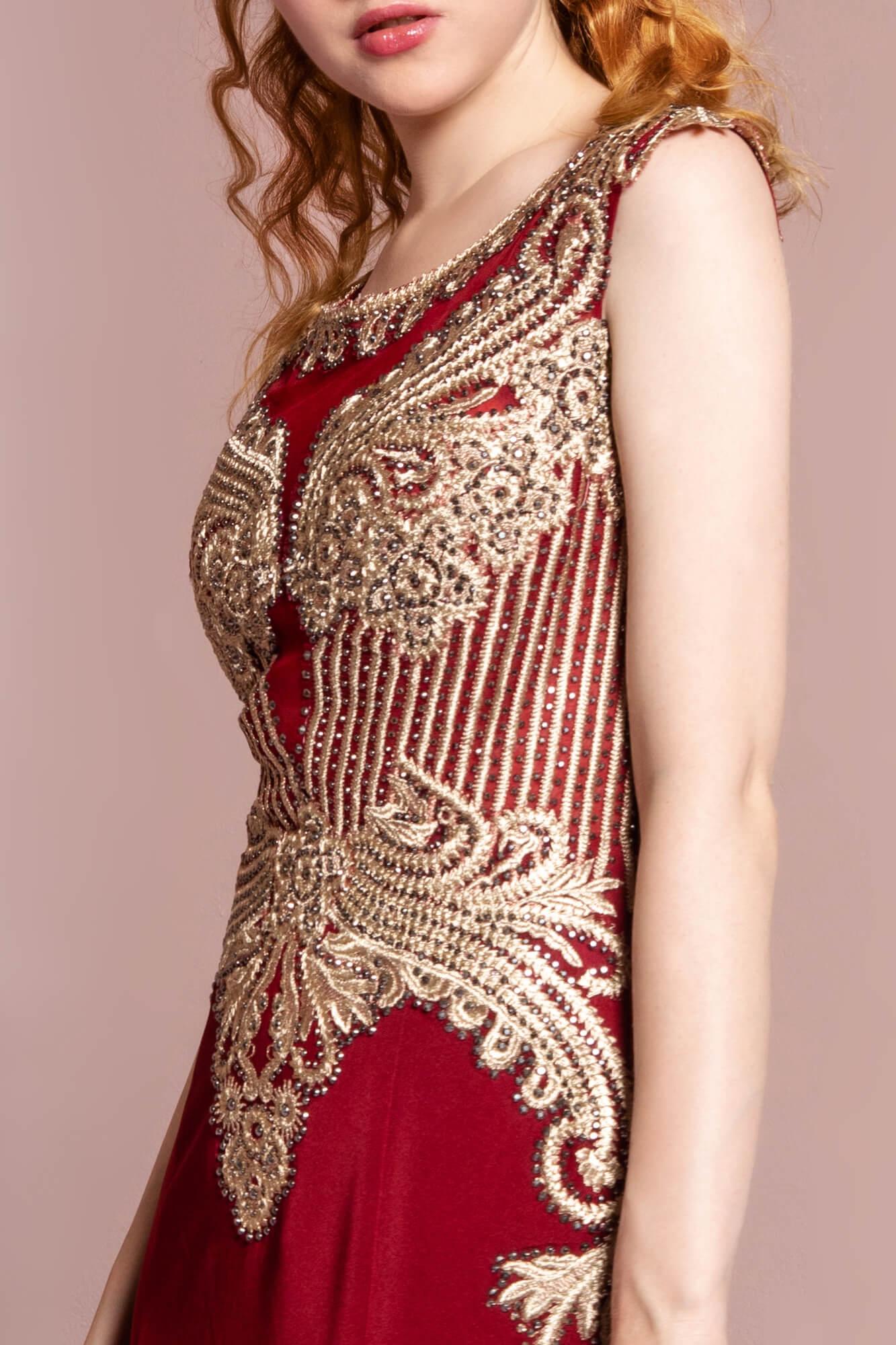 Sleeveless Prom Long Dress Formal Train - The Dress Outlet Elizabeth K