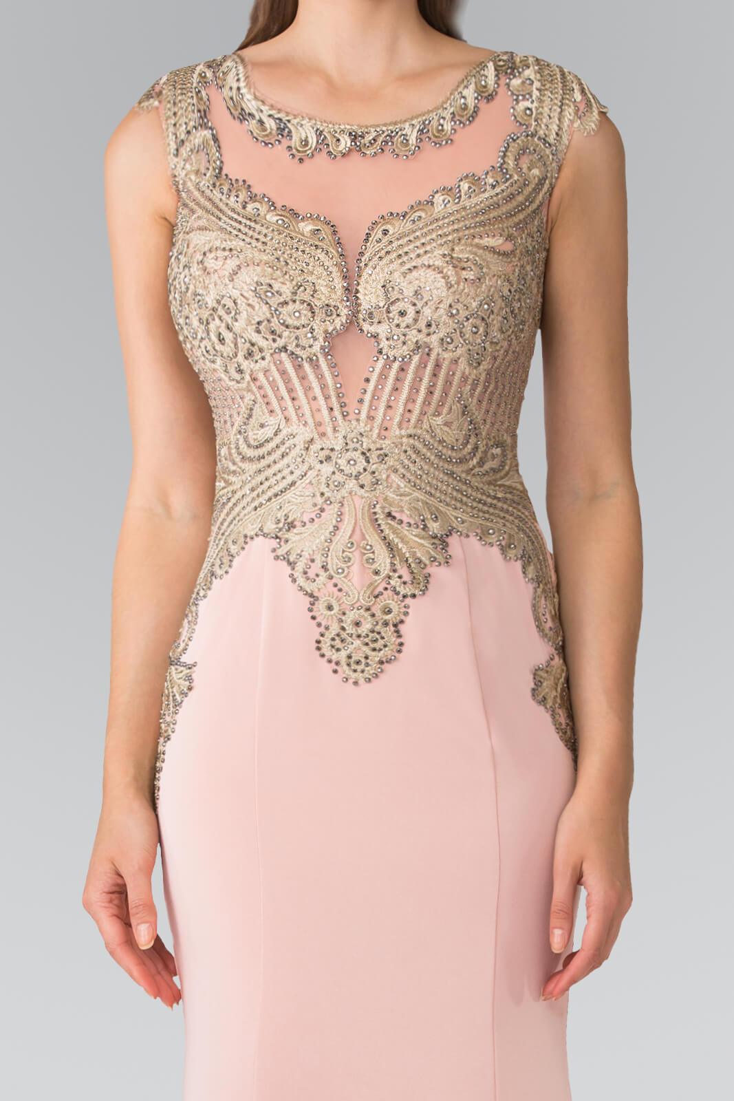 Sleeveless Prom Long Dress Formal Train - The Dress Outlet Elizabeth K