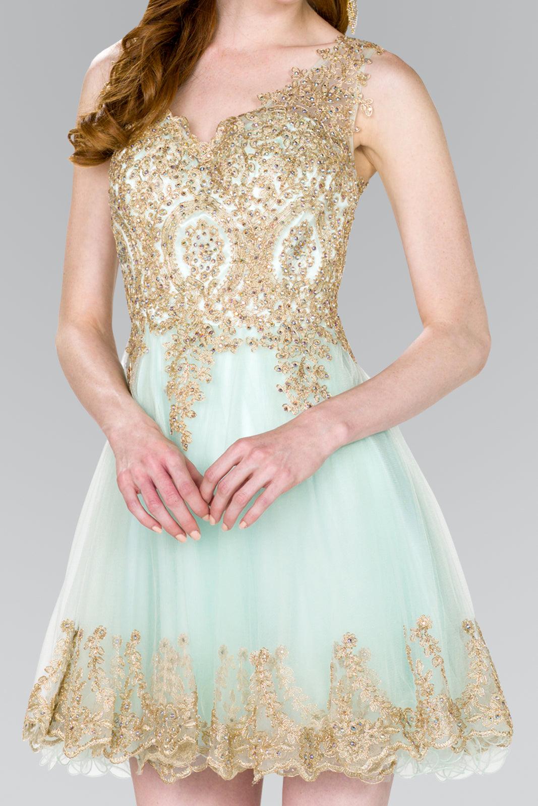 Sleeveless Tulle Short Prom Dress - The Dress Outlet