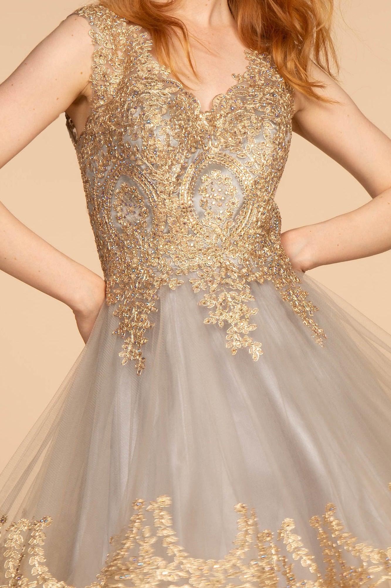 Sleeveless Tulle Short Prom Dress - The Dress Outlet