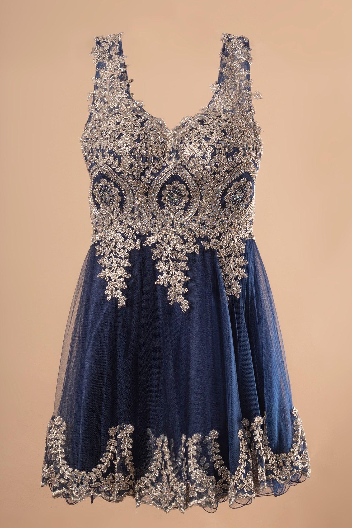 Sleeveless Tulle Short Prom Dress - The Dress Outlet