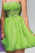 Strapless Beaded Tulle Short Prom Dress - The Dress Outlet