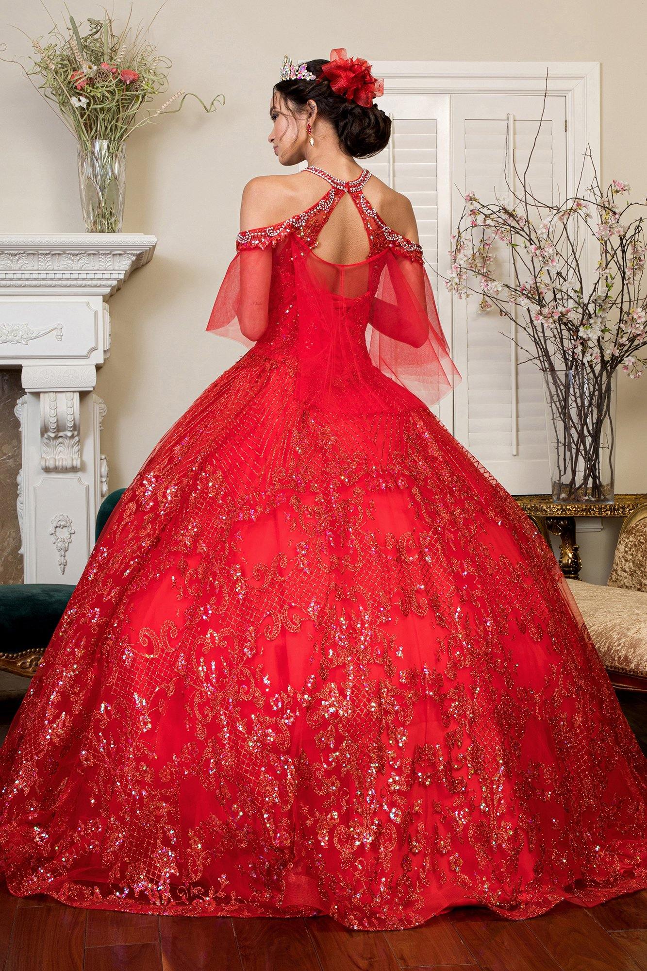 Sweet 16 Long Quinceanera Off Shoulder Ball Gown - The Dress Outlet