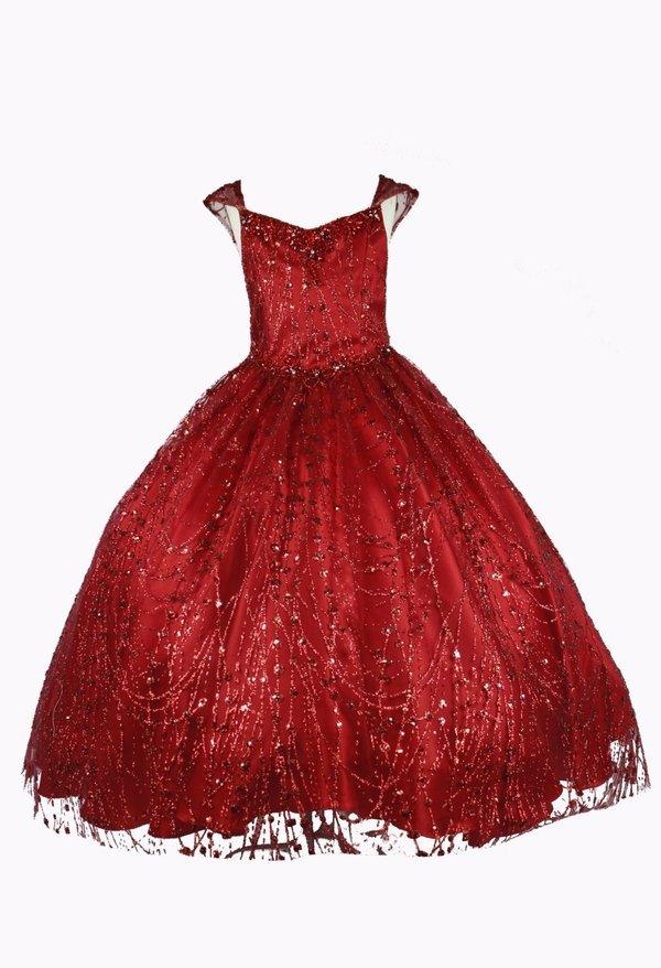 Sweetheart Bodice Long Flower Girl Dress - The Dress Outlet