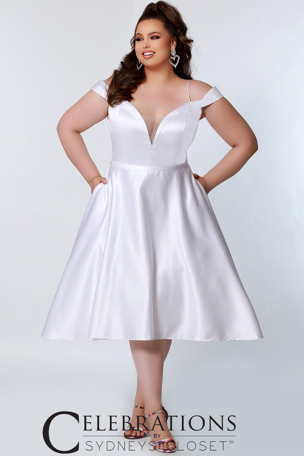 Sydneys Closet Short Off Shoulder Cocktail Dress - The Dress Outlet