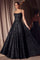 Prom Dresses Glitter Long Formal A Line Prom Gown Black