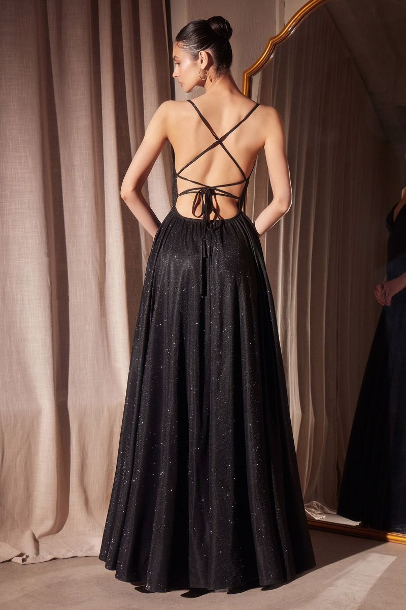 Prom Dresses Glitter Prom Long Formal A Line Dress Black