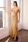 Prom Dresses Glitter Long Prom Formal Ruffle Dress Gold