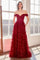 Prom Dresses A Line Long Glitter Print Formal Prom Dress Burgundy
