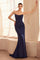 Prom Dresses Fitted Long Formal Evening Gown Navy