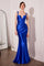 Prom Dresses Long Formal Fitted Corset Slit Prom Dress Royal