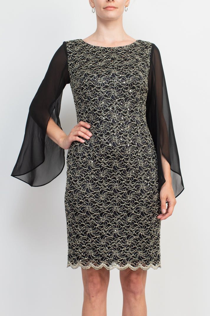Cocktail Dresses Short Fitted Sequined Lace Cocktail Dress Gold