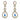 Tear Drop Shaped Clear Diamante Dangle Earrings - The Dress Outlet