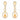 Tear Drop Shaped Clear Diamante Dangle Earrings - The Dress Outlet