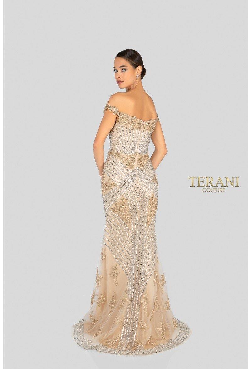 Terani Couture Fitted Long Prom Dress 1912GL9572 - The Dress Outlet