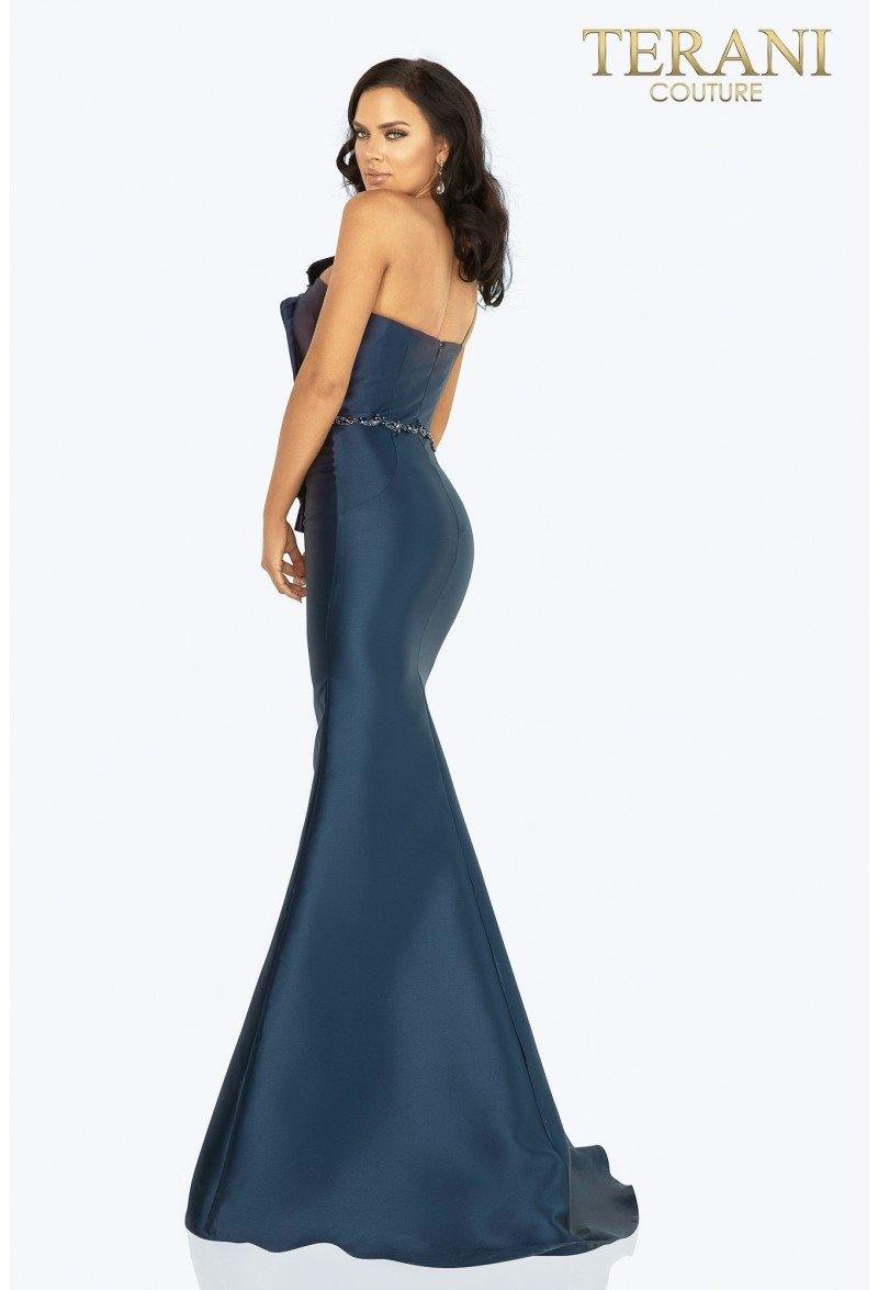 Terani Couture Mikado One Shoulder Bead Detailed Evening Gown 2011E2103 - The Dress Outlet