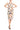 Cocktail Dresses Short Floral Print Fitted Cocktail Midi Dress Ivory Blush