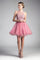 Cocktail Dresses Short Lace Applique Cocktail Dress Rose
