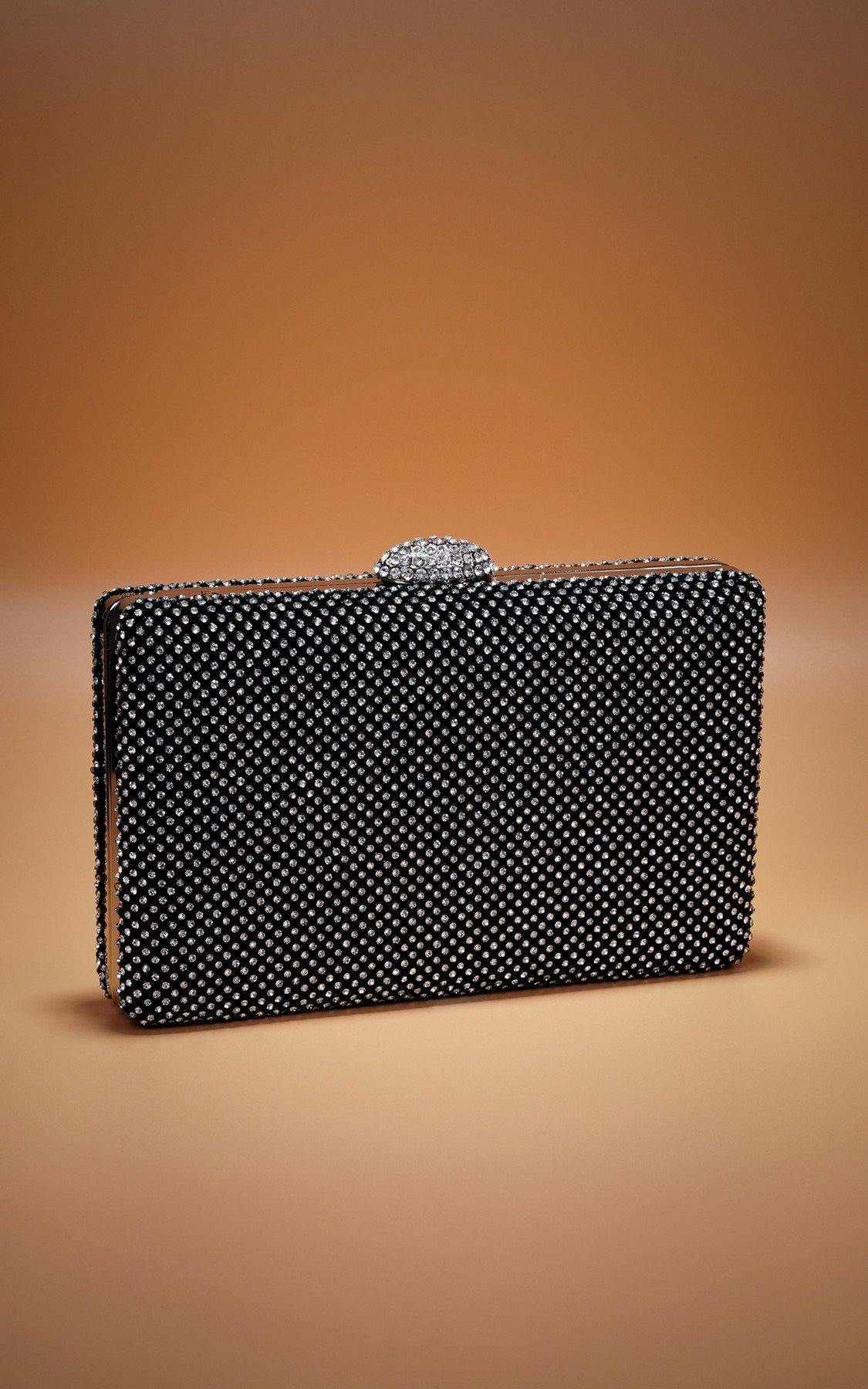 Wedding Diamante Shield Box Squire Clutch Bag - The Dress Outlet