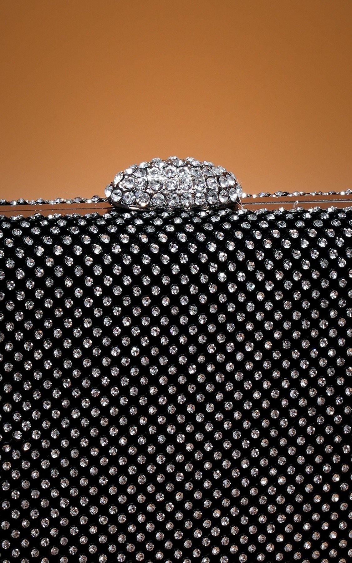 Wedding Diamante Shield Box Squire Clutch Bag - The Dress Outlet