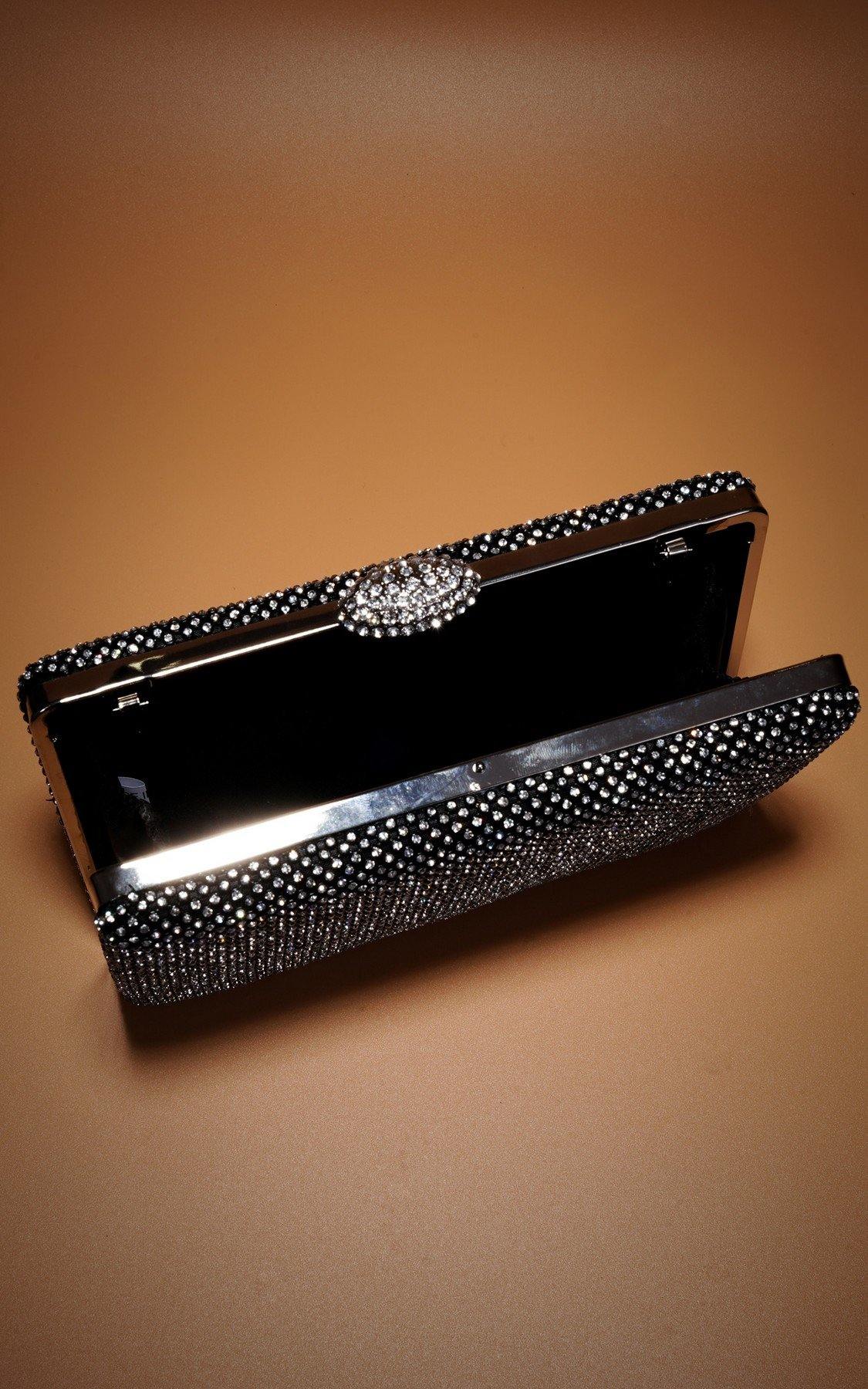 Wedding Diamante Shield Box Squire Clutch Bag - The Dress Outlet