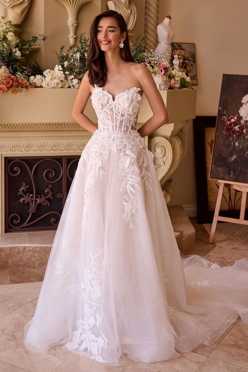 Wedding Dresses Long A Line Corset Wedding Dress Off White