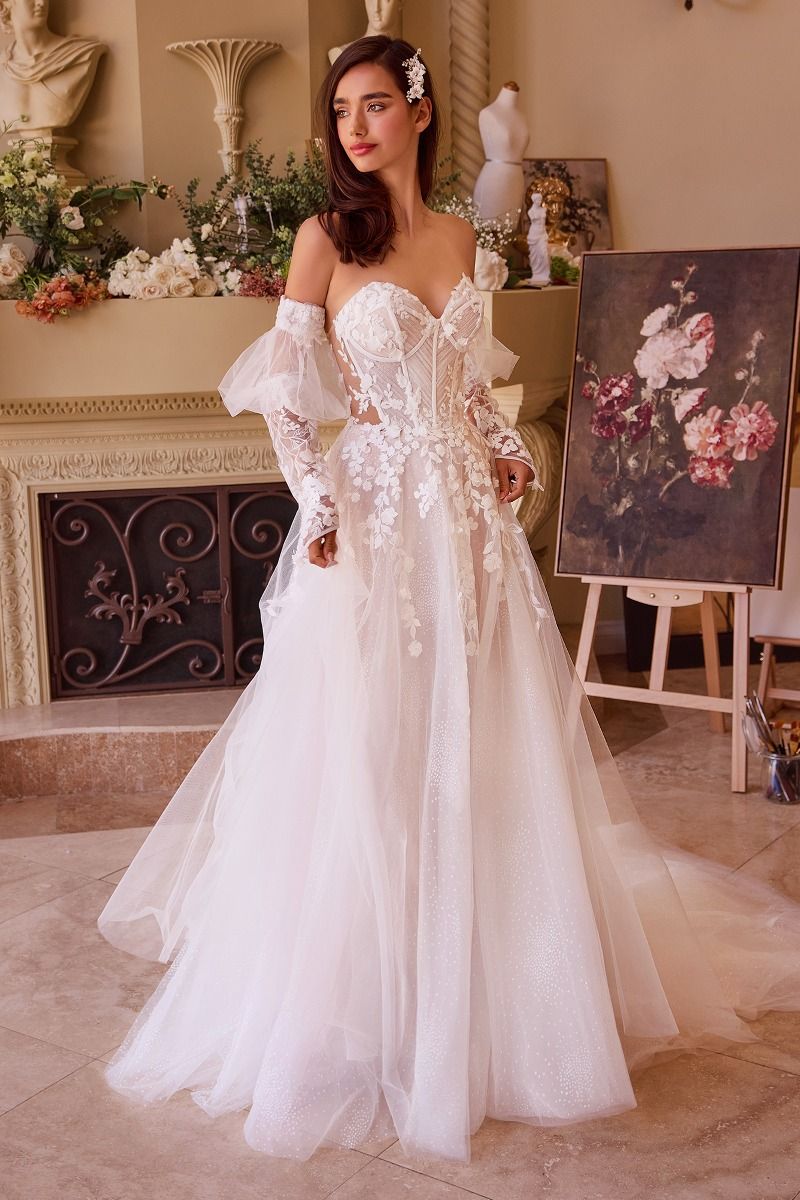Wedding Dresses Long Bridal Gown A Line Lace Wedding Dress Off White