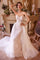 Wedding Dresses Long Fitted Lace Overskirt Wedding Dress Off White Nude