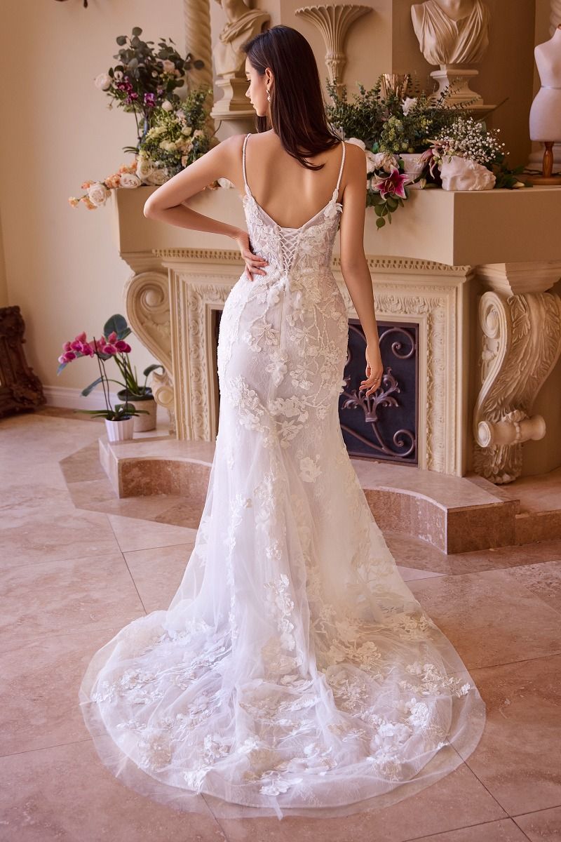 Wedding Dresses Long Fitted Lace Wedding Dress Off White