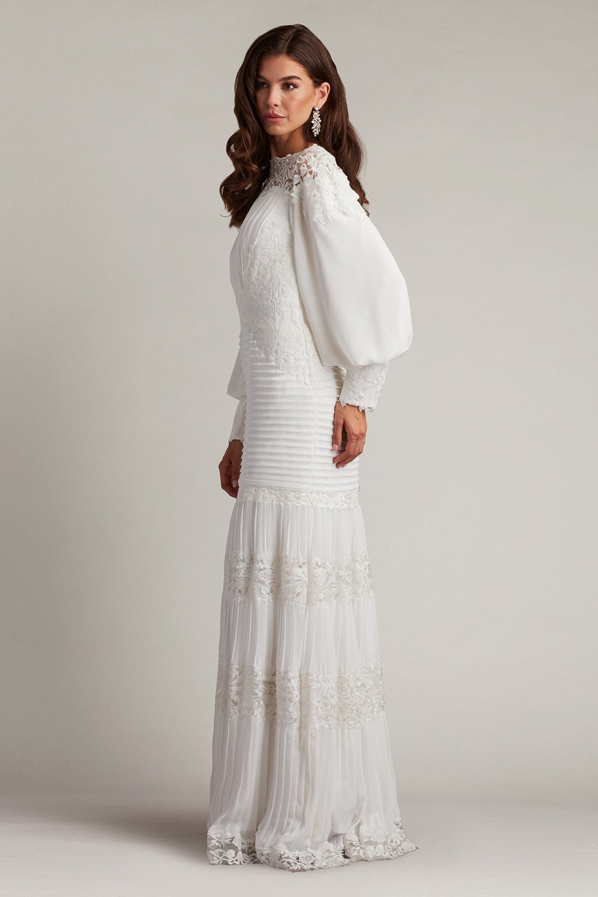 Wedding Dresses Long Pleated Wedding Simple Dress Ivory
