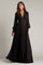 Formal Dresses Long Blouson Sleeve Formal Evening Dress Black Nude